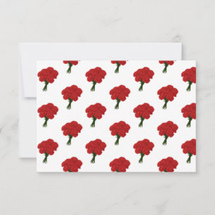 Bouquet of Red Carnations – Elegant Romantic Art RSVP Card
