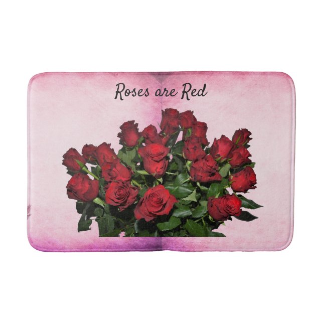 Bouquet of red roses bath mat (Front)
