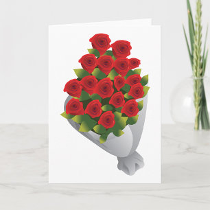 Bouquet Of Red Roses Card