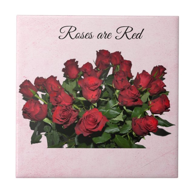 Bouquet of red roses ceramic tile (Front)