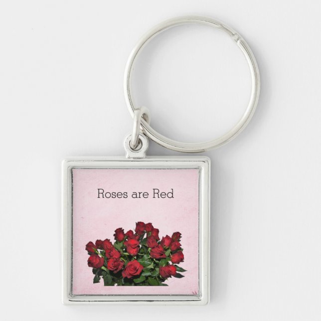 Bouquet of red roses key ring (Front)