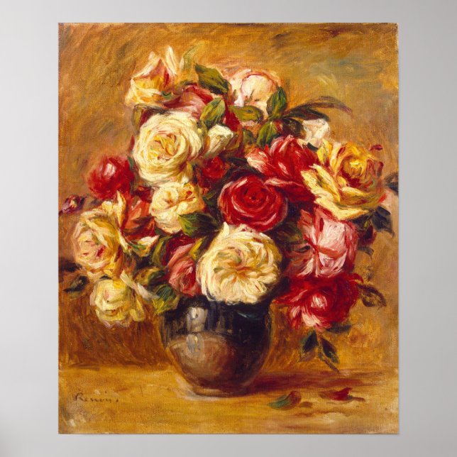 Bouquet of roses, Auguste Renoir Poster (Front)