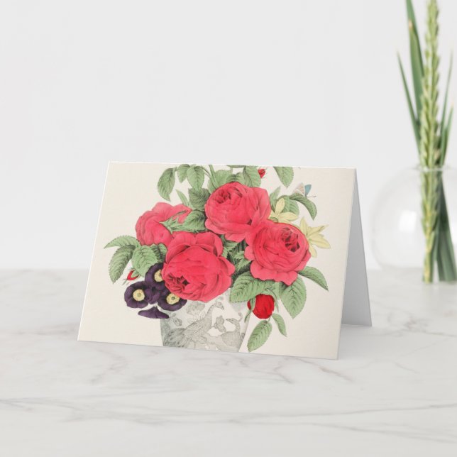 Bouquet of Roses Blank Card (Front)