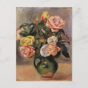 Bouquet of Roses by Pierre-Auguste Renoir Postcard