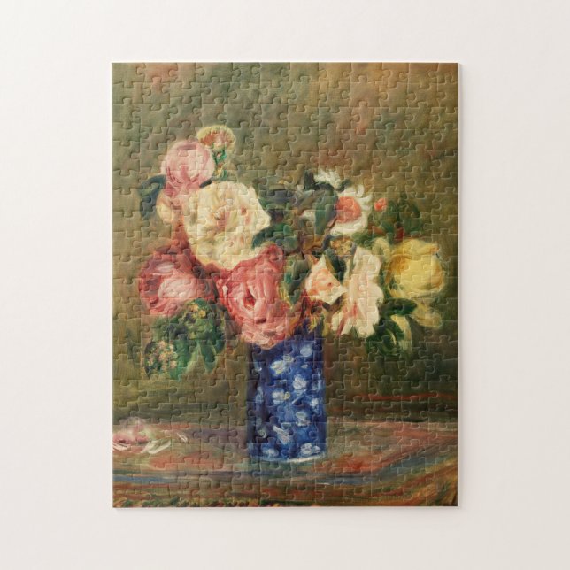 Bouquet of Roses by Renoir Impressionist Painting Jigsaw Puzzle (Vertical)