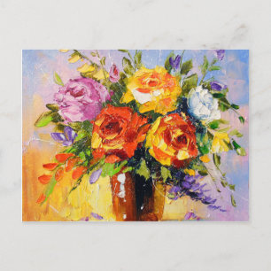 Bouquet of roses postcard