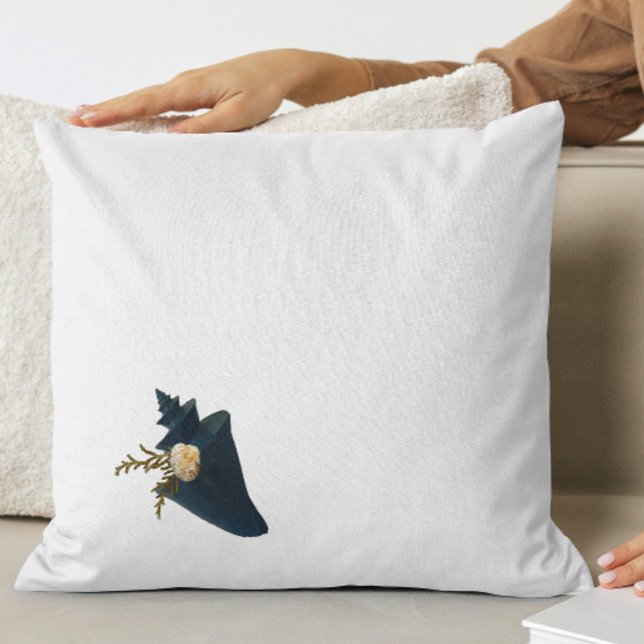 Bouquet of Seashells Coastal Blue & White Elegant  Cushion (Creator Uploaded)