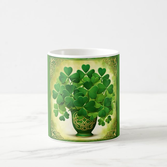 Bouquet of Shamrocks St. Patrick's Day Irish Coffee Mug (Center)