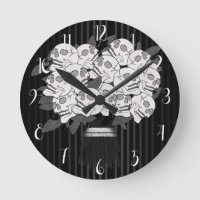 Bouquet of Skull Roses Black & White