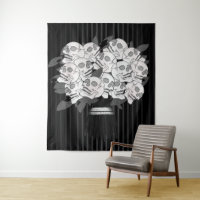 Bouquet of Skull Roses Black & White