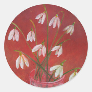 Bouquet of Snowdrops Classic Round Sticker