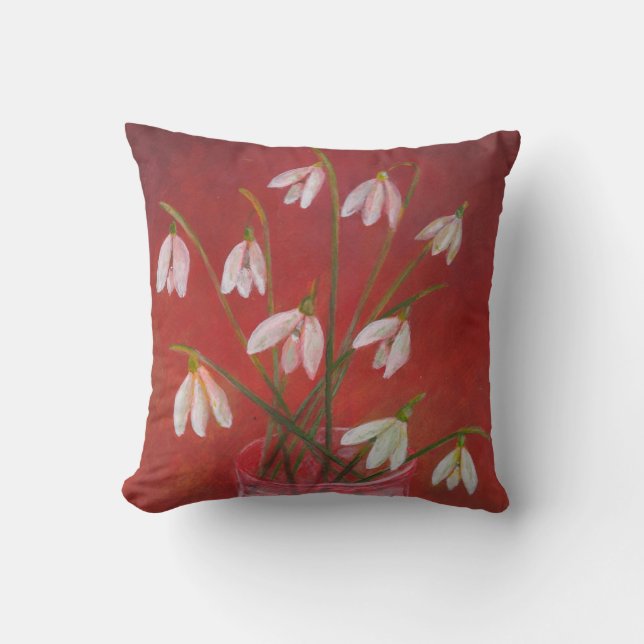 Bouquet of Snowdrops  Cushion (Front)