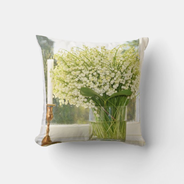 Bouquet of spring flowers lilies of the valley cushion (Front)