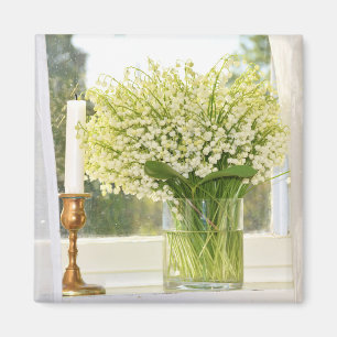 Bouquet of spring flowers, lilies of the valley  magnet