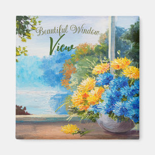Bouquet of Spring Flowers on Window Ledge Magnet