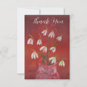 Bouquet of Spring Snowdrops (Galanthus nivalis) Thank You Card
