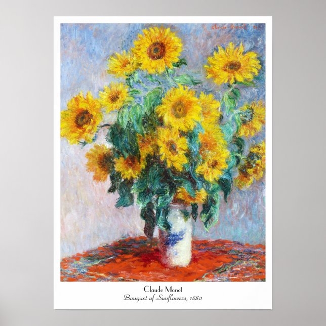 Bouquet of Sunflowers, 1880 Claude Monet Poster (Front)
