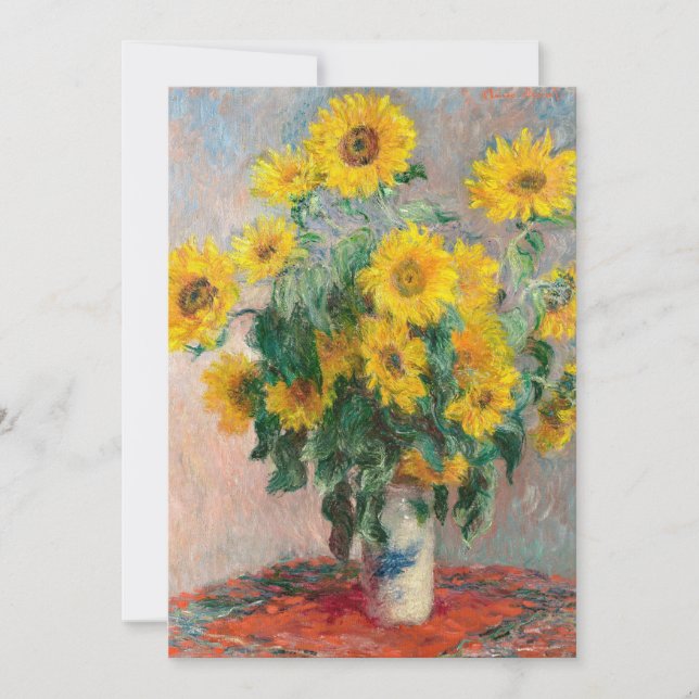 Bouquet of Sunflowers (1881) by Claude Monet Invitation (Front)