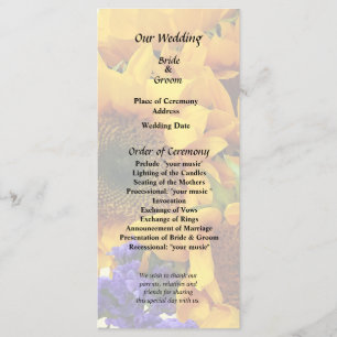 Bouquet of Sunflowers and Purple Statice Program