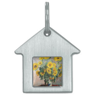 Bouquet of Sunflowers by Claude Monet Classic Pet ID Tag