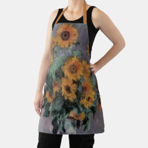Bouquet of Sunflowers by Claude Monet, Vintage Art Apron