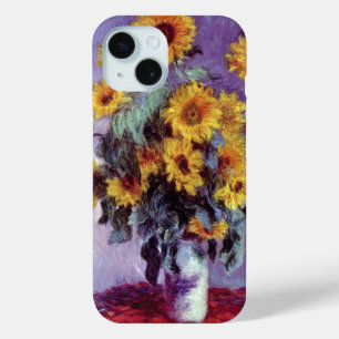 Bouquet of Sunflowers by Claude Monet, Vintage Art iPhone 15 Case
