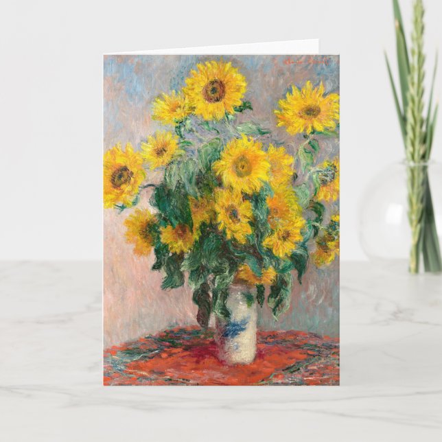 Bouquet of Sunflowers by Monet Impressionist Card (Front)