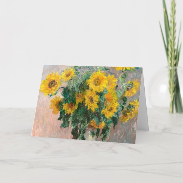 Bouquet of Sunflowers by Monet Impressionist Card (Front)