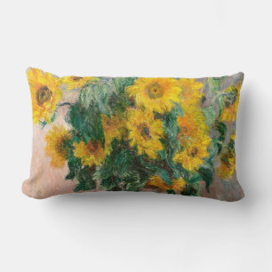 Bouquet of Sunflowers by Monet Impressionist Lumbar Cushion