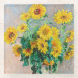 Bouquet of Sunflowers Claude Monet   Glass Coaster<br><div class="desc">Bouquet of Sunflowers. Claude Monet. 1881. Reproduction of famous works of art  images in the public domain.</div>