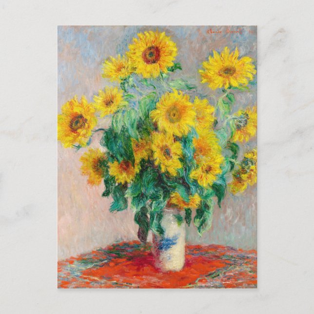 Bouquet of Sunflowers Claude Monet    Postcard (Front)