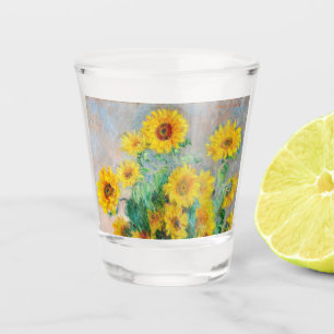 Bouquet of Sunflowers Claude Monet Shot Glass