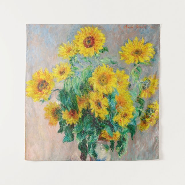 Bouquet of Sunflowers Claude Monet    Tapestry (Front)