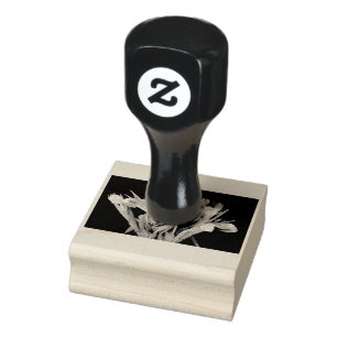 Bouquet of tulips on blue rubber stamp