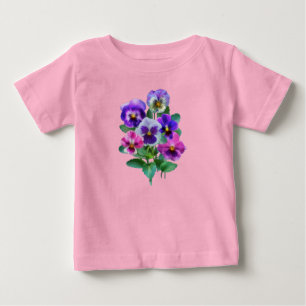 Bouquet of Violets Pansy Flower Baby T-Shirt