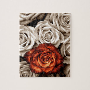 Bouquet of white and Red roses Jigsaw Puzzle