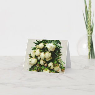 Bouquet of White Peony Buds Notecard