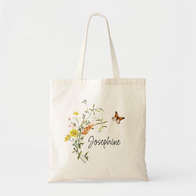 Bouquet of Wildflowers Bridesmaid Tote Bag (Front)