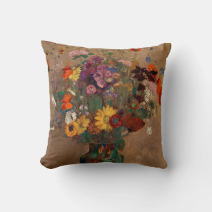 Bouquet of Wildflowers by Odilon Redon Cushion
