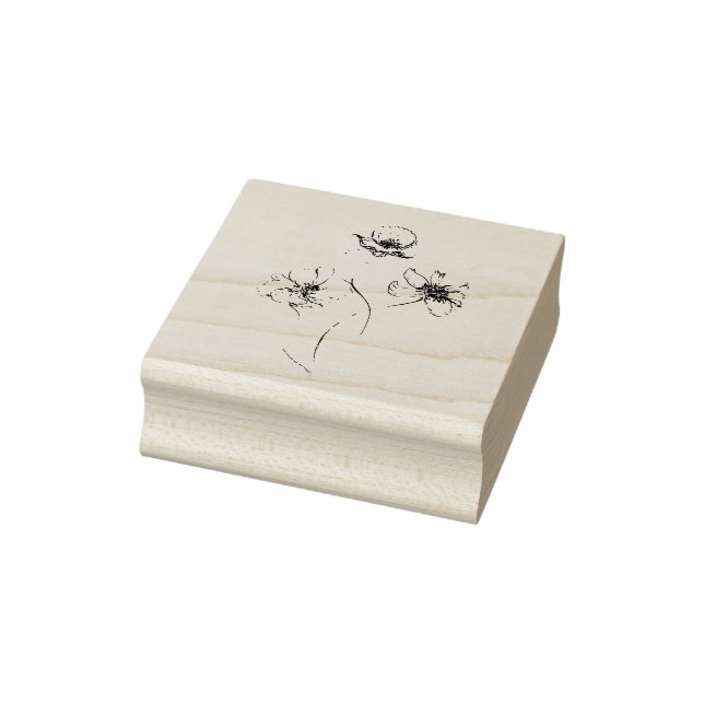 Bouquet of Wildflowers, Original hand drawn art Rubber Stamp (Stamp)