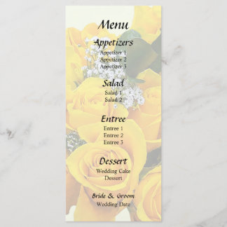 Bouquet of Yellow Roses and Baby’s Breath Menu