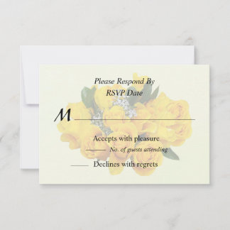 Bouquet of Yellow Roses and Baby’s Breath RSVP Card