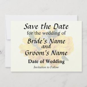 Bouquet of Yellow Roses and Baby’s Breath Save The Date