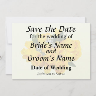 Bouquet of Yellow Roses and Baby’s Breath Save The Date