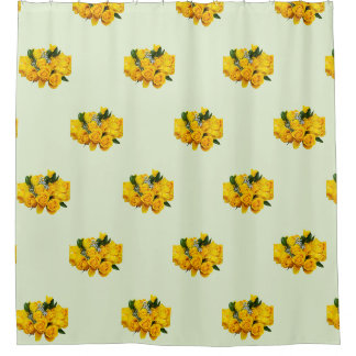 Bouquet of Yellow Roses and Baby’s Breath Shower Curtain