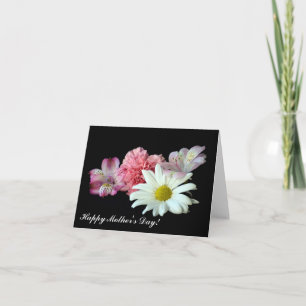Bouquet on Black Mother's Day Card