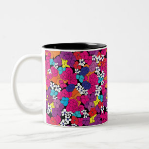 Bouquet Pink and Purple Two-Tone Coffee Mug