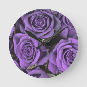 bouquet purple rose roses date rsvp bridal destiny round clock