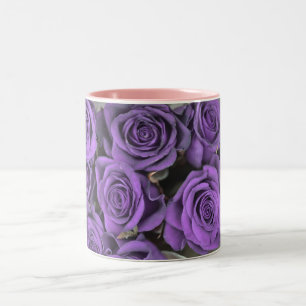 bouquet purple rose roses date rsvp bridal destiny Two-Tone coffee mug