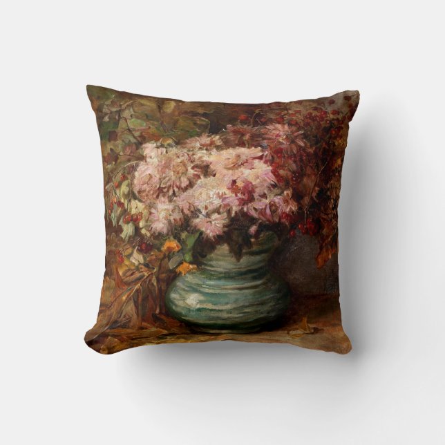 Bouquet with chrysanthemums and marigolds  cushion (Front)